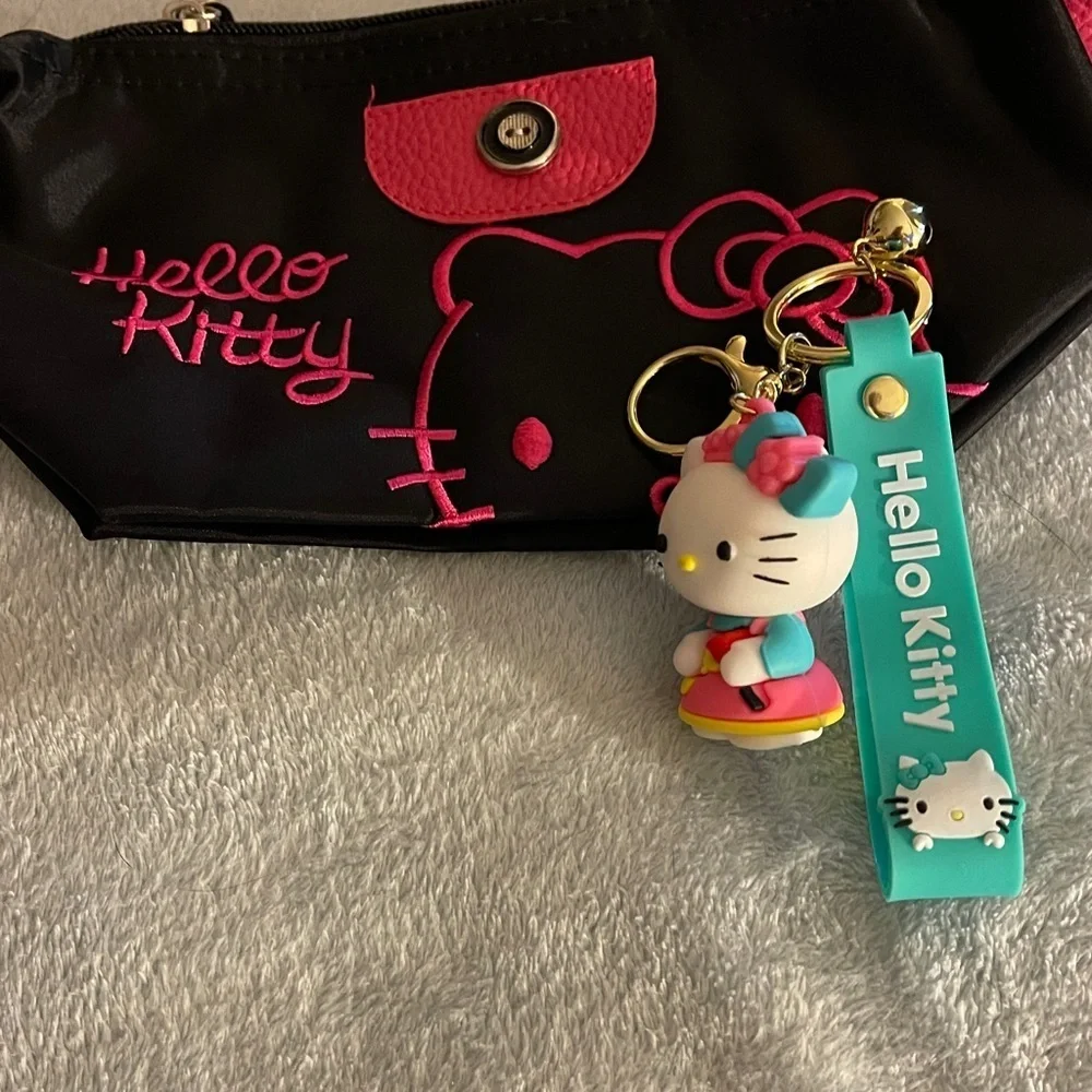 Hello Kitty Bundle plush headband, charm, and wristlet all Hello Kitty New